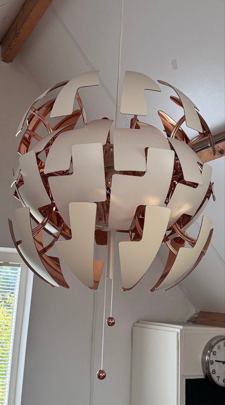 IKEA PS 2014 Hanglamp - Koper/Wit (65cm), Ophalen, Zo goed als nieuw, Metaal, E27 (groot)
