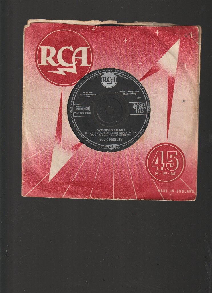 ELVIS  PRESLEY  --  WOODEN  HEART, Gebruikt, Verzenden, Originele persing, 7 inch