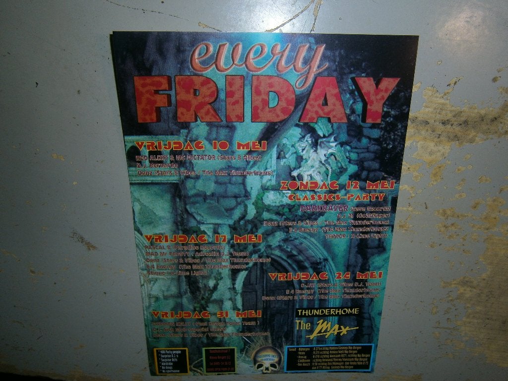 Thunderhome The Max – Flyer Mei 1998 – Hardcore – Zeldzaam, Ophalen, Rechthoekig Staand, A4 of kleiner, Zo goed als nieuw