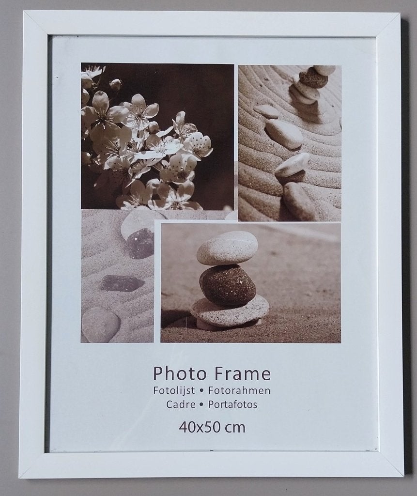 Fotolijst / Fotoframe 40x50 cm, witte lijst met plexiglas, Audio, Tv en Foto, Fotografie | Fotolijsten, Ophalen of Verzenden, Zo goed als nieuw