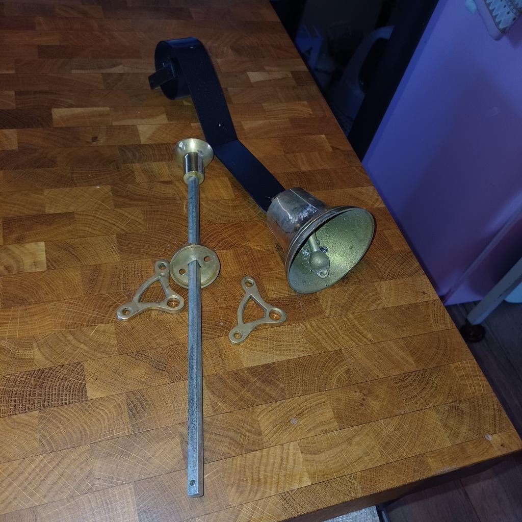 Oude goudkleur antieke bel trekbel ijzer, Antiek en Kunst, Antiek | Koper en Brons, Ophalen