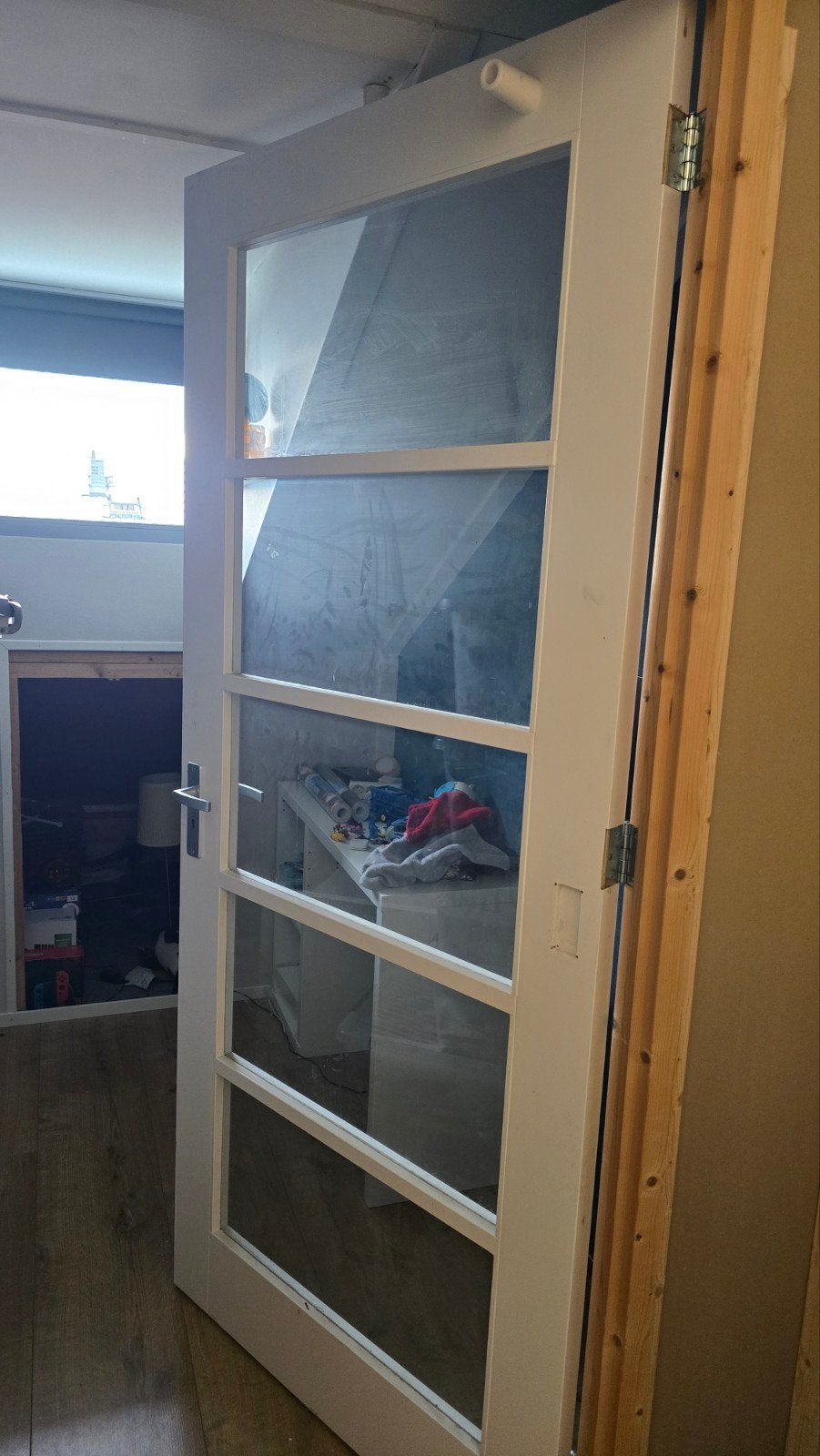 Binnendeur met glaspanelen - Gebruikt, Ophalen, Gebruikt, 80 tot 100 cm, Binnendeur