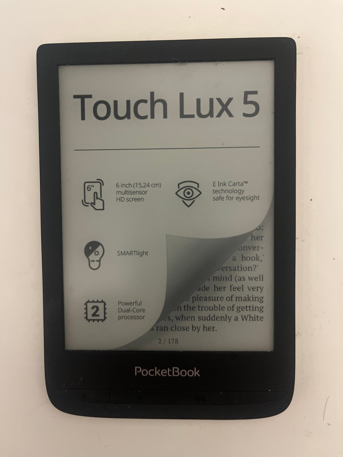 PocketBook Touch Lux 5 E-reader - 6 inch HD scherm, Computers en Software, E-readers, Ophalen of Verzenden, Zo goed als nieuw