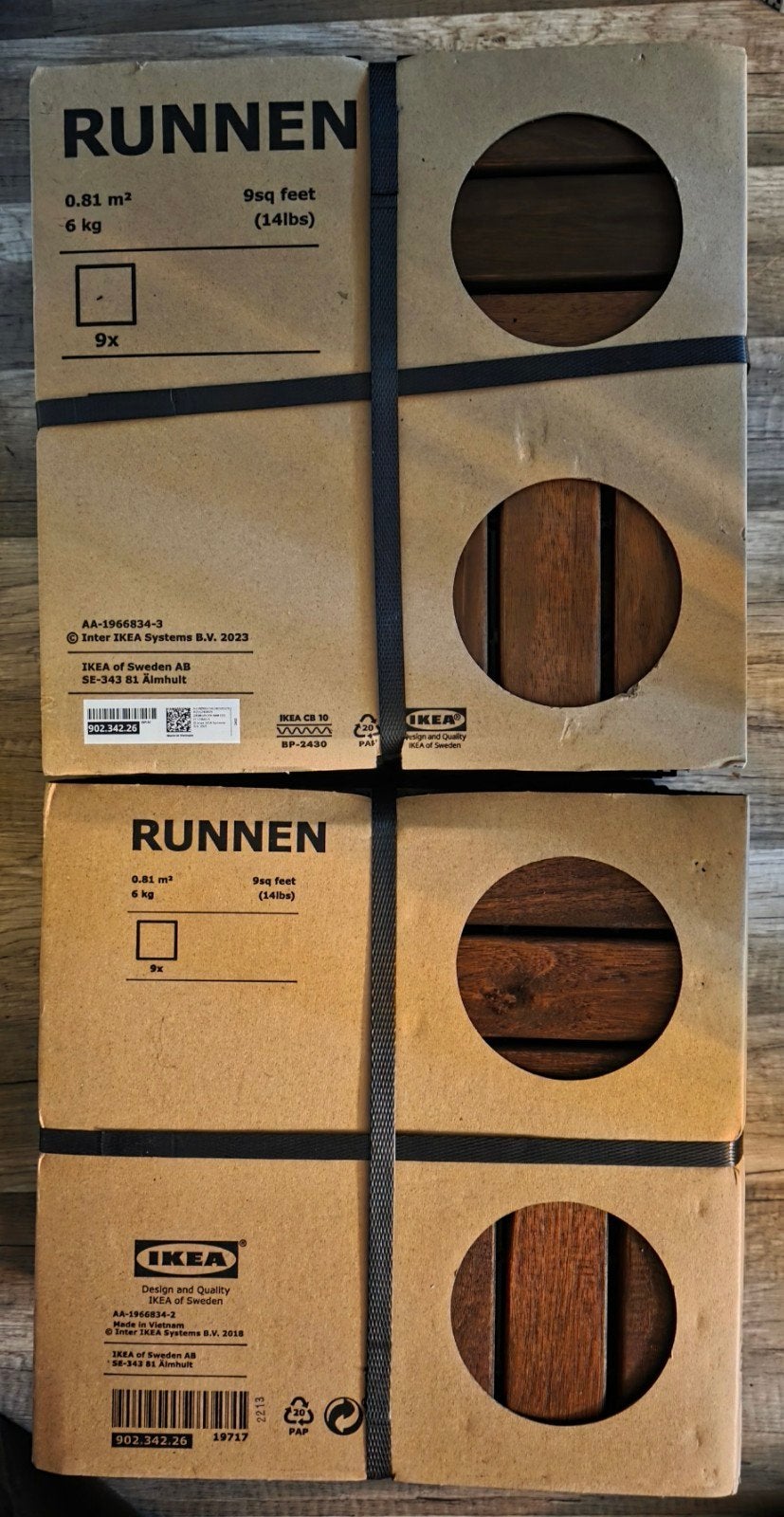 IKEA RUNNEN Vlondertegels - acaciahout, Tuin en Terras, Terrasdelen en Vlonders, Ophalen, Nieuw, Hout