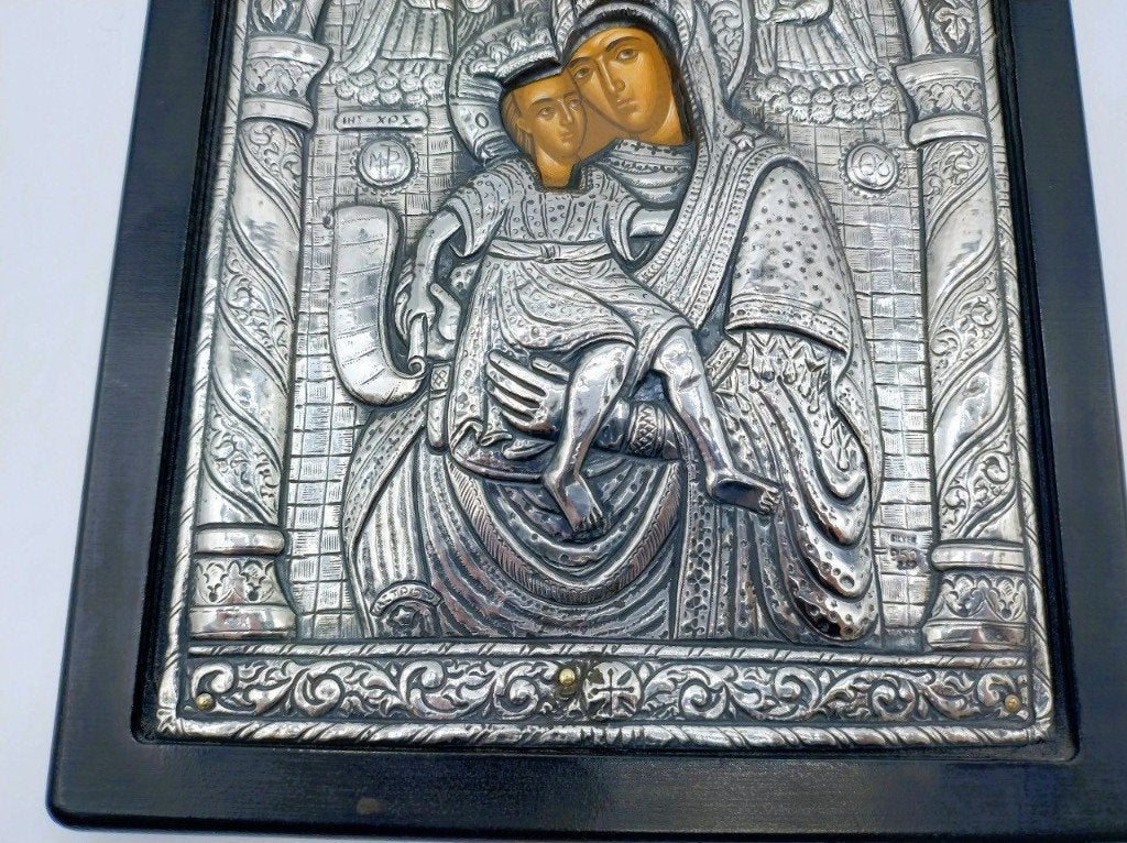 Grieks-Orthodox Icoon, Madonna met Kind (Axion Estin), Verzenden