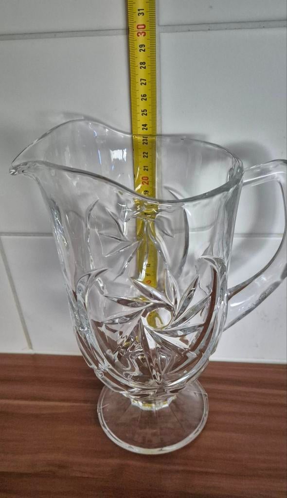 Glazen karaf met een pinwheel (molenwiek) motief inhoud 1,5L, Antiek en Kunst, Antiek | Glas en Kristal, Ophalen