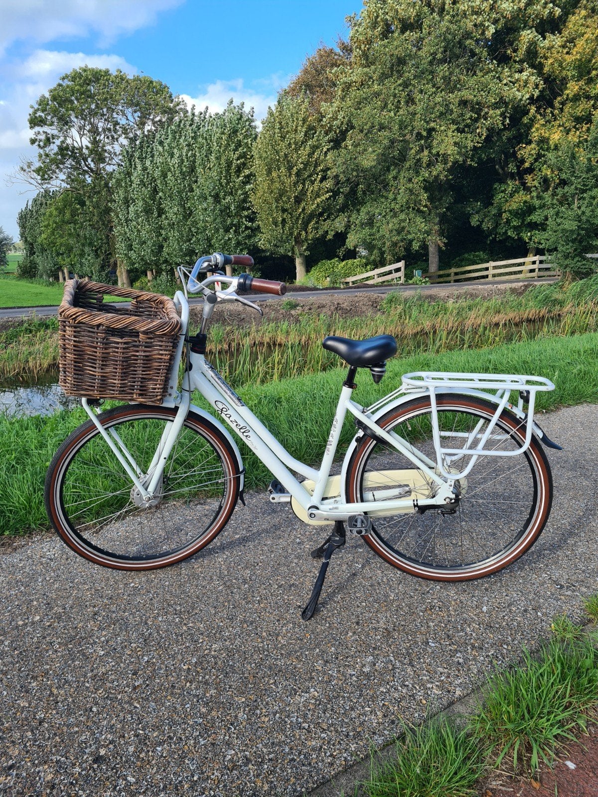 Gazelle Miss Grace 49 cm, wit, 7 versnellingen, met mand, Ophalen, Gebruikt, 47 tot 50 cm, Versnellingen