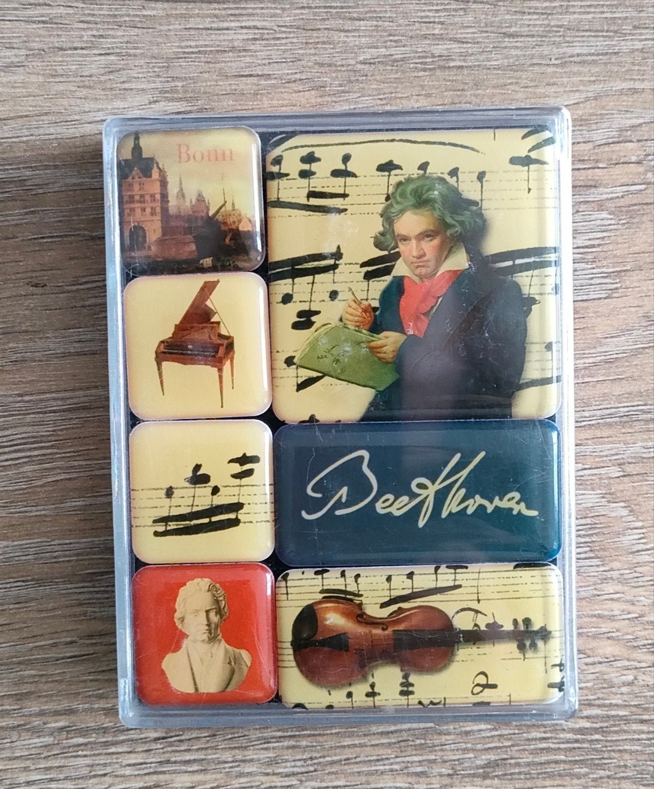 Beethoven magneten in transparante verpakking met 7 stuks, Verzamelen, Ophalen of Verzenden, Nieuw, Gebruiksvoorwerp