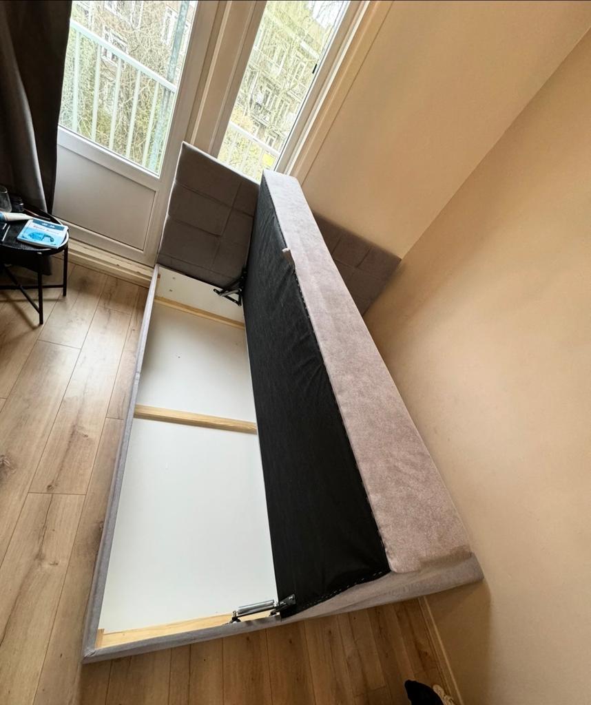 Tweepersoons bed met opbergruimte - Zo goed als nieuw, Tweepersoons, Ophalen of Verzenden, Zo goed als nieuw, 200 cm