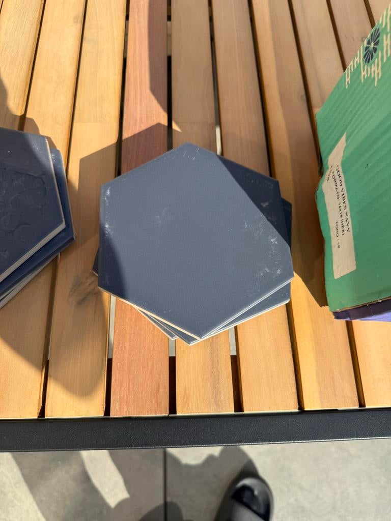 Cevica Hexagon Tegels Good Vibes Navy 14x16 cm - 30 stuks, Ophalen, Nieuw, Minder dan 20 cm, Minder dan 5 m²