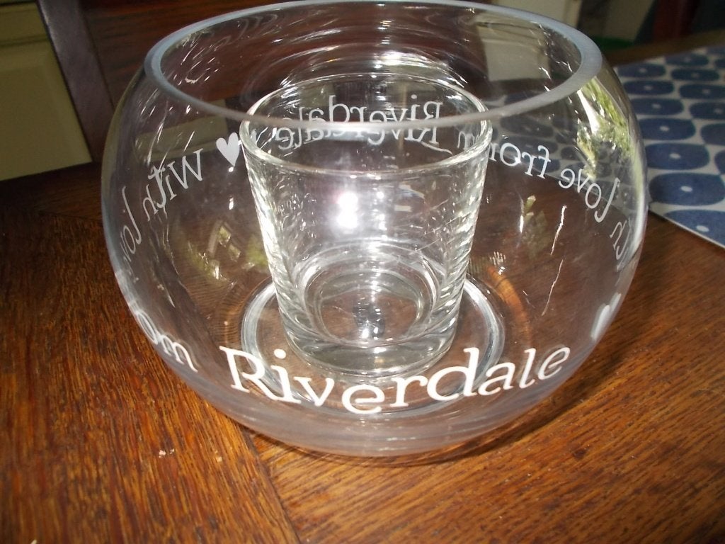 Riverdale glazen windlicht , vaas., Ophalen of Verzenden, Windlicht, Riverdale, Glas