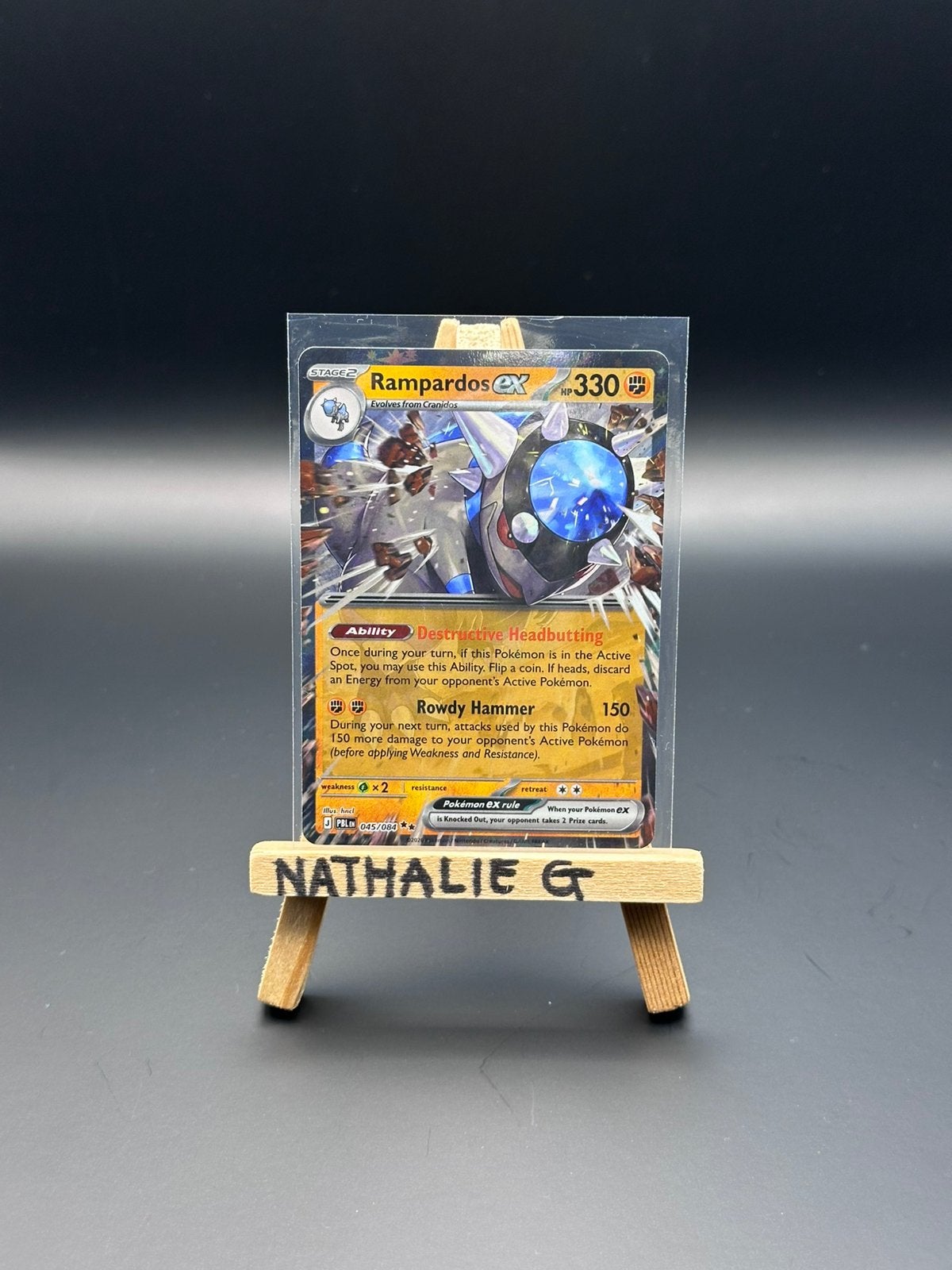Rampardos EX 045/084 Pokemon Pitch Black, Ophalen of Verzenden, Nieuw, Losse kaart