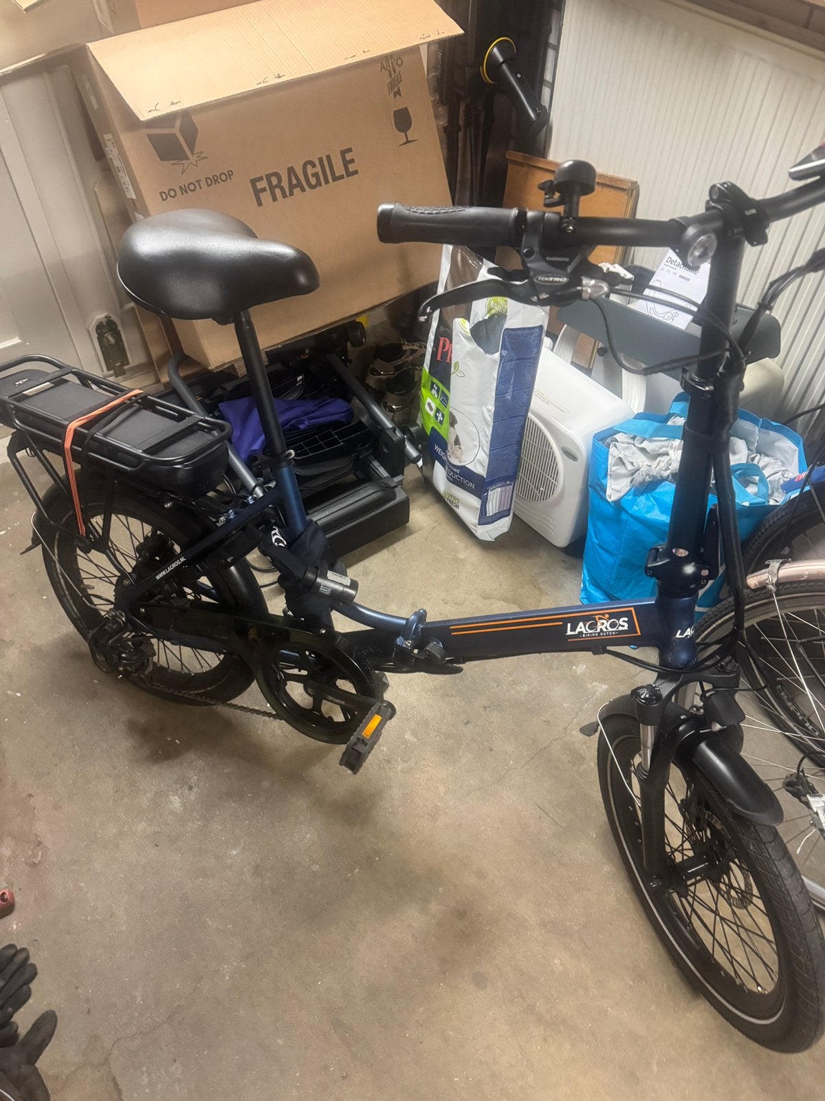 Lacros elektrische vouwfiets matblauw, Fietsen en Brommers, Elektrische fietsen, Minder dan 47 cm, Ophalen, Gebruikt, Overige merken