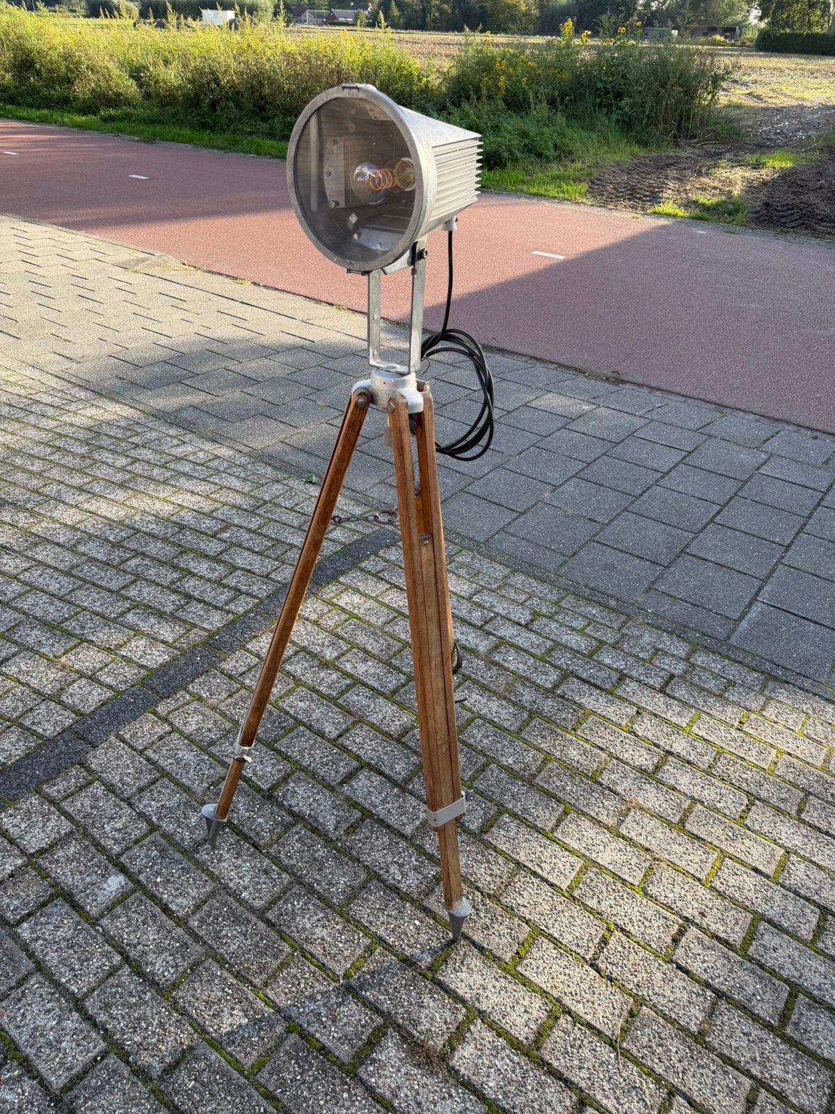 Vloerlamp op statief, Gebruikt, Modern, vintage, 150 tot 200 cm, Hout