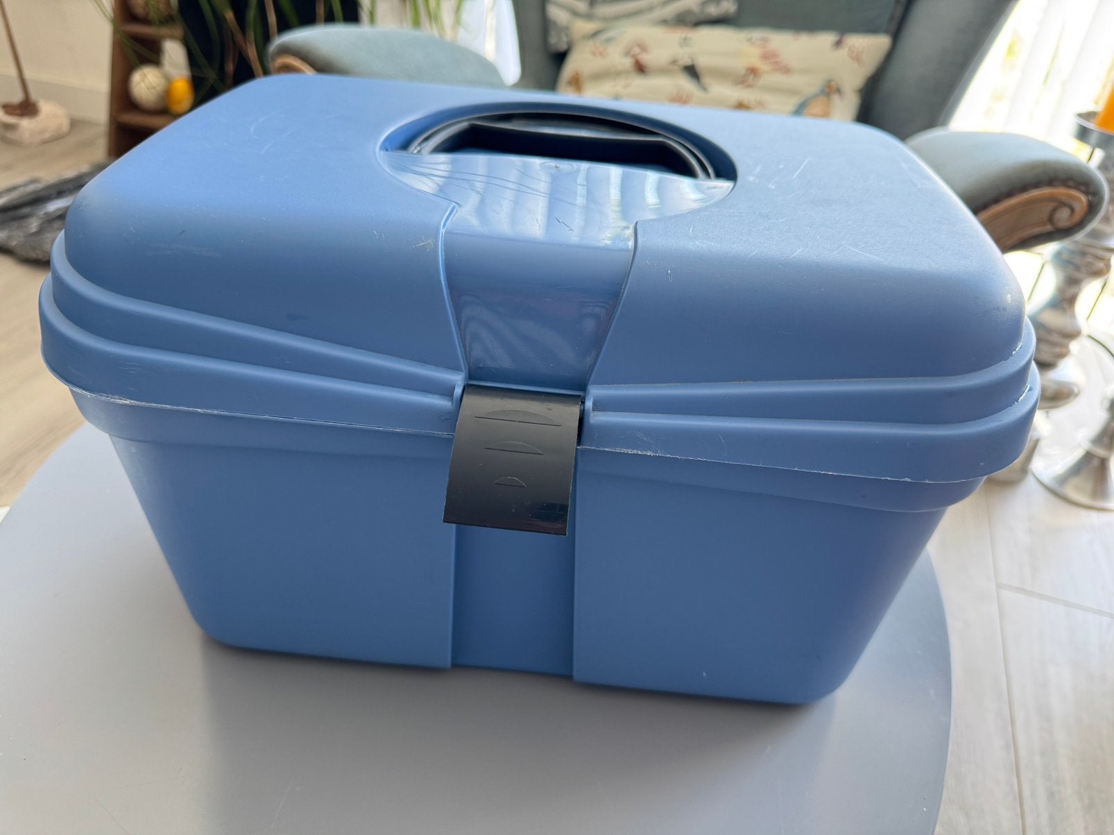 Beautycase of opberg box/doos, Ophalen, Gebruikt, Blauw, Hardcase