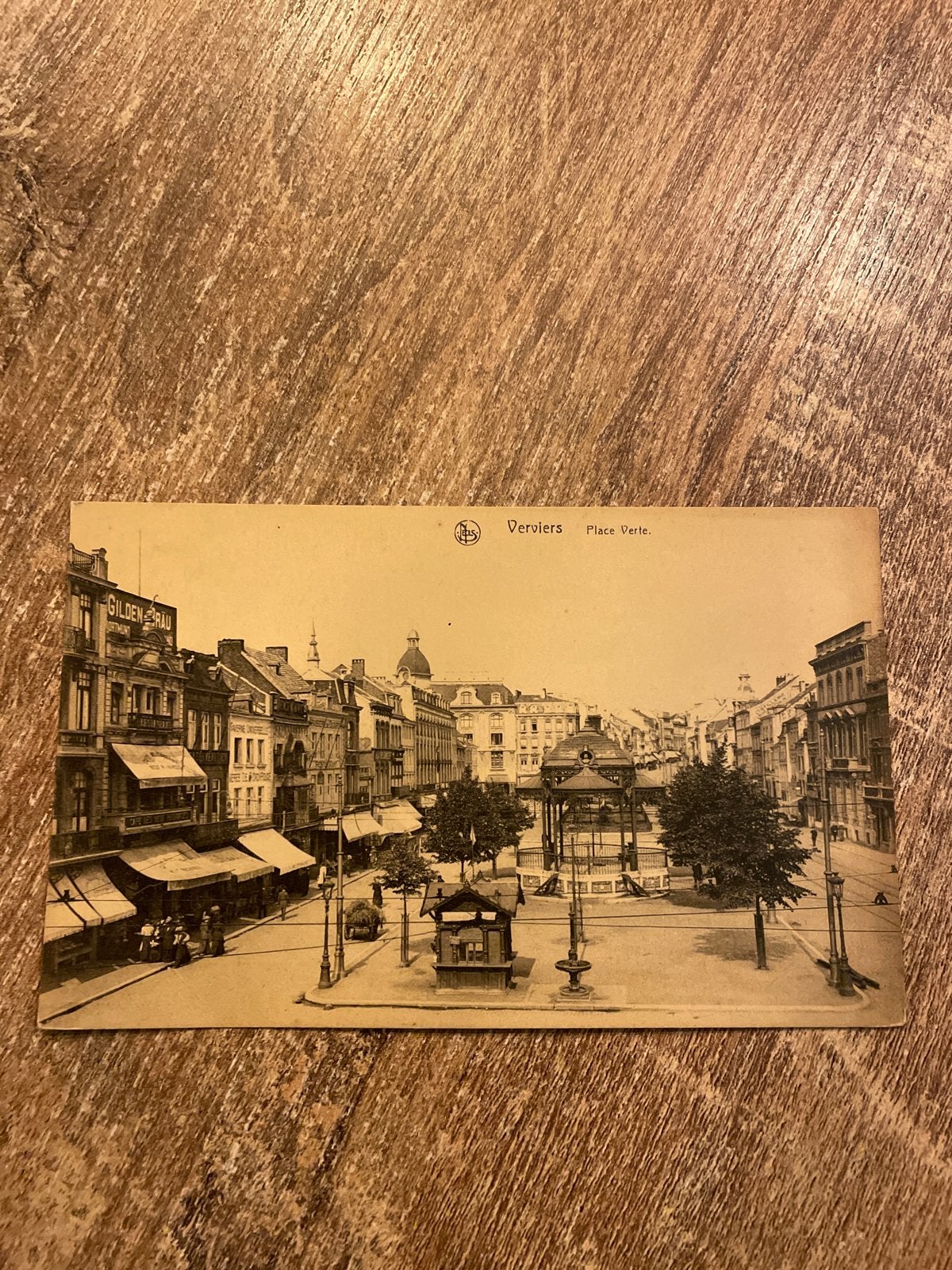 Oude Postkaart Verviers Place Verte België, Verzamelen, Ophalen of Verzenden, Gelopen, Luik