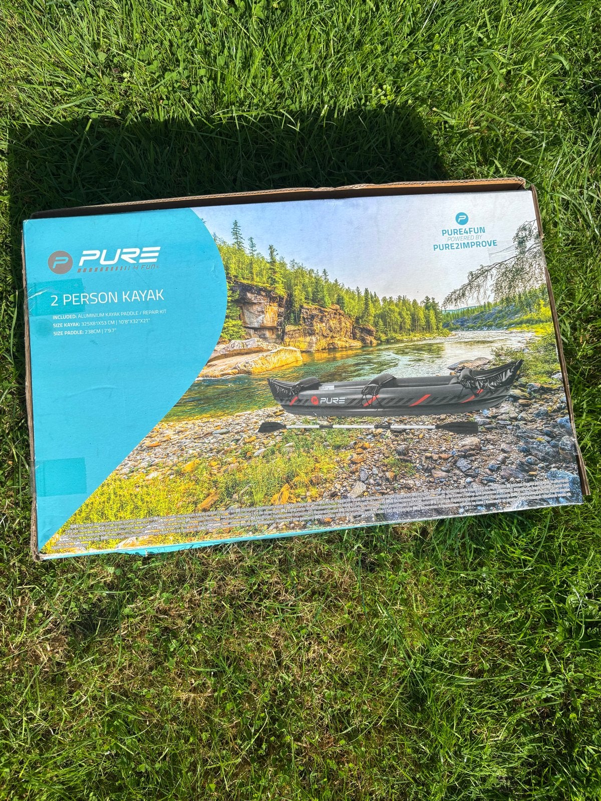 Pure 2-persoons opblaasbare kajak met peddel en reparatieset, Ophalen of Verzenden, Opblaasbaar, Nieuw, 2-persoons