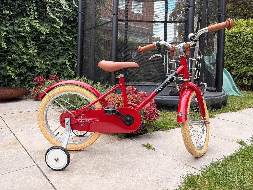 Veloretti - Kinderfiets - 16 inch - Rood, Ophalen, Zijwieltjes, Veloretti, Trommelrem