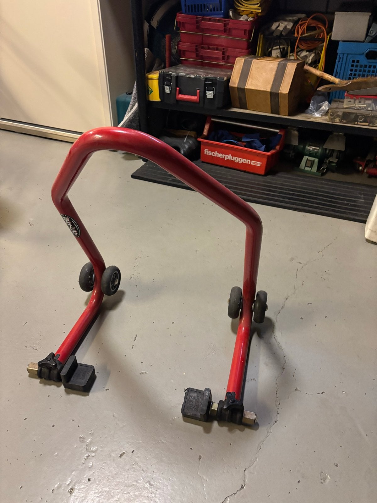 Bike-Lift Motorfiets Lift Rood - Achterwiel Stand, Ophalen of Verzenden, Zo goed als nieuw
