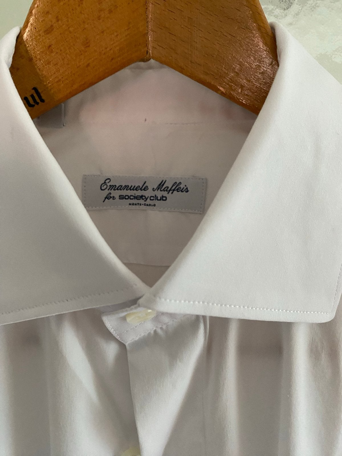 Emanuele Maffeis Italiaans overhemd 39 dubbele manchet wit, Kleding | Heren, Overhemden, Verzenden, Zo goed als nieuw, Wit, Overige halswijdtes
