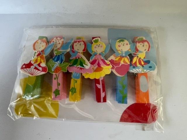 Set gekleurde houten wasknijpers met elfjes / fee. Nieuw., Kinderen en Baby's, Ophalen, Nieuw, Wanddecoratie