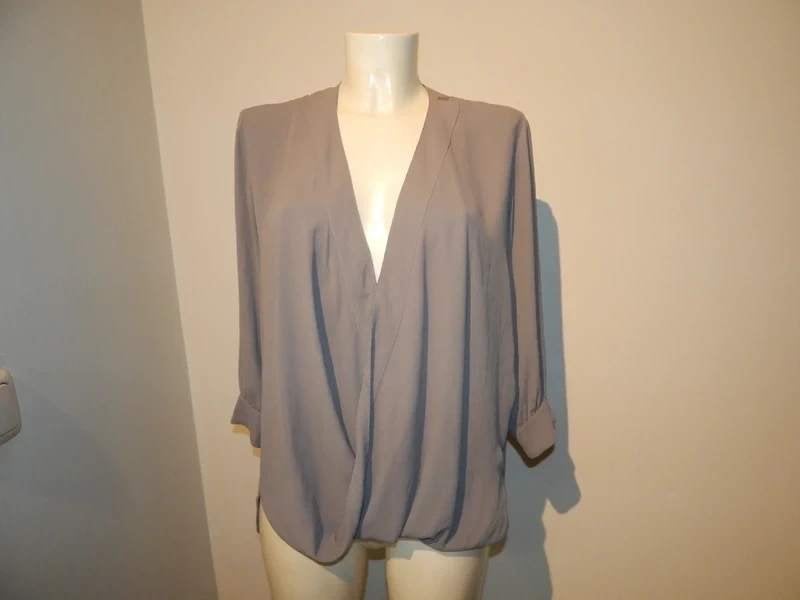 Elisabetta Franchi blouse top muis grijs overslag mooi I42