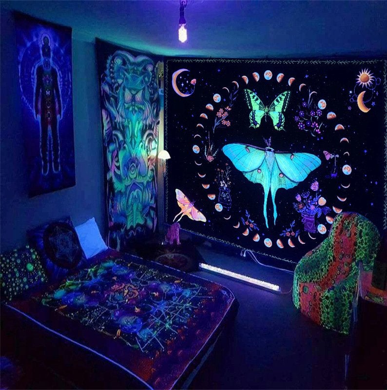 Vlinder Glow In The Dark Wandkleed 3D Wand Kleed Lichtgevend, Verzenden, Nieuw, Wandkleed