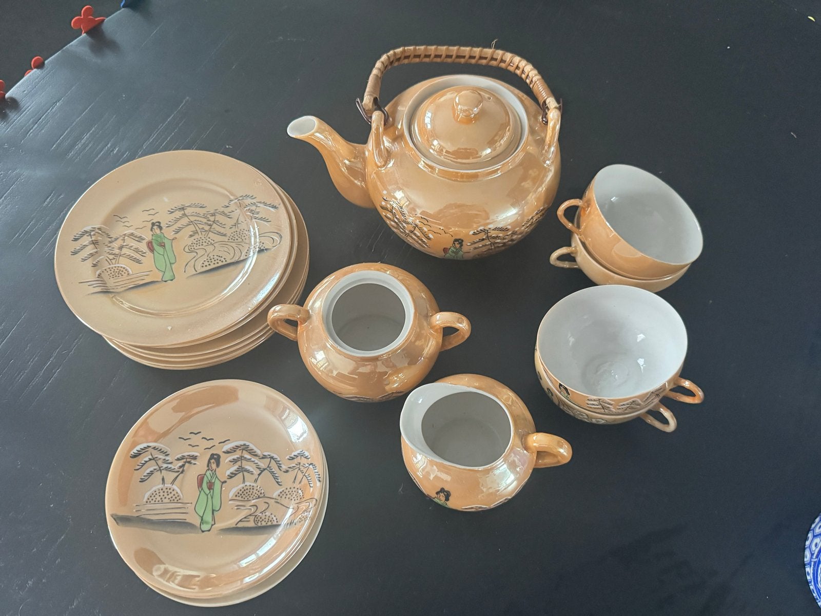 Vintage Japans theeservies met Geisha decor, Ophalen