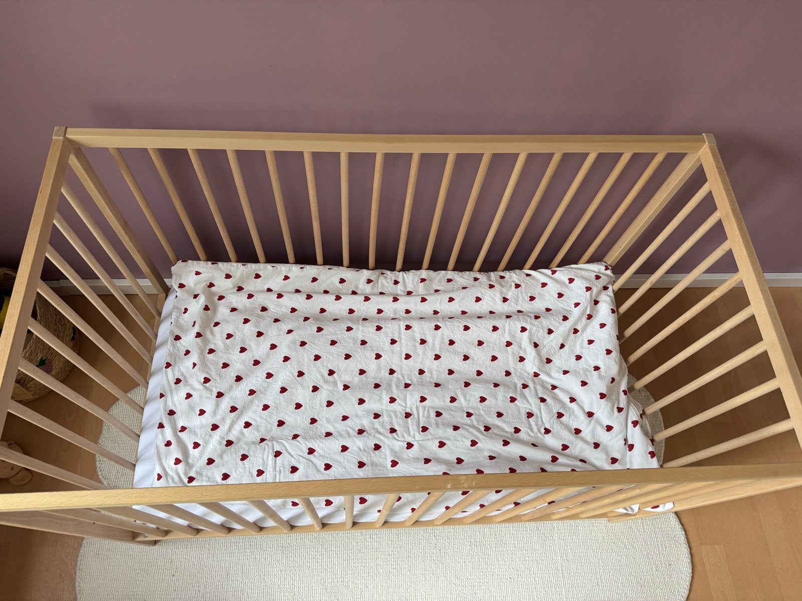 Peuterbedje ikea 60x120 cm met matras, dekbed en beddengoed, Ophalen, Gebruikt, 70 tot 85 cm, Minder dan 140 cm
