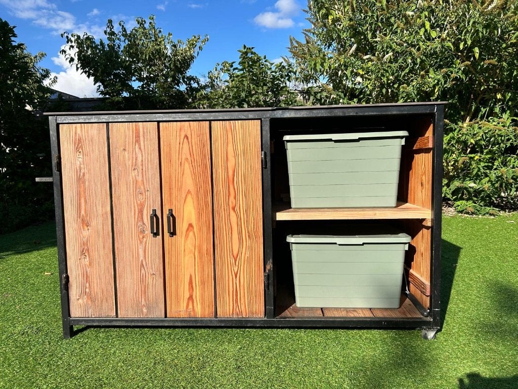 Buitenkeuken opbergkast geschikt voor BBQ of Kamado 152x62cm, Tuin en Terras, Ophalen, Gebruikt, Houtskool, Handgemaakt