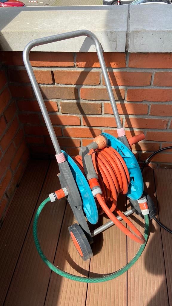 Slanghaspel Gardena op wagen incl. accessoires, Ophalen, Gebruikt, Tuinslanghaspel