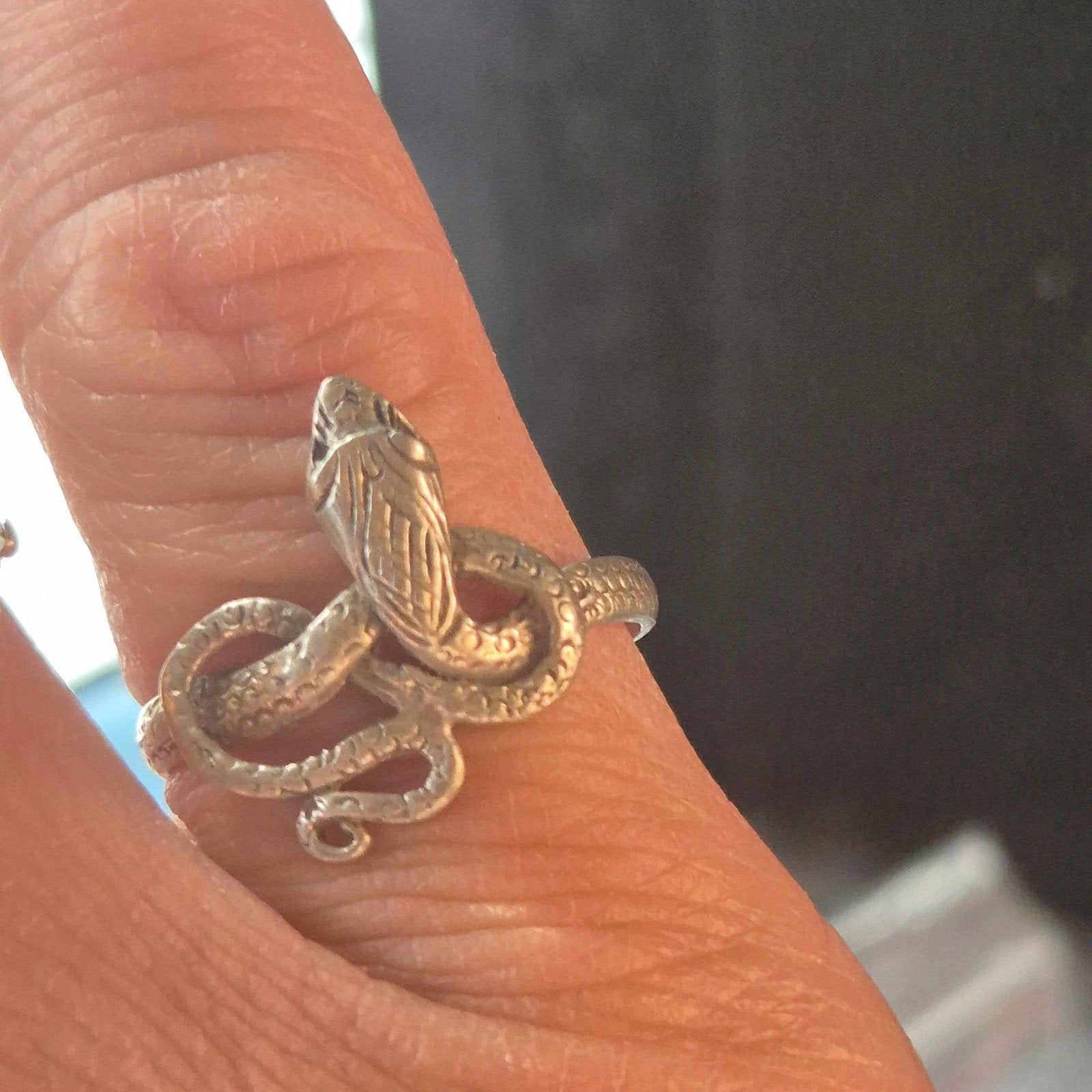 Mooie oude zilveren slang ring 925 - maat 18.5, Sieraden, Tassen en Uiterlijk, Ringen, 18 tot 19, Gebruikt, Verzenden, Dame