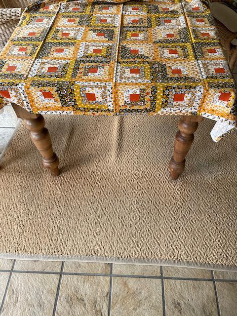 FLEURIG 100 PROCENT KATOENEN KLEURRIJK TAFELKLEED JAREN 70, Ophalen of Verzenden, Zo goed als nieuw, Rechthoek, Binnen