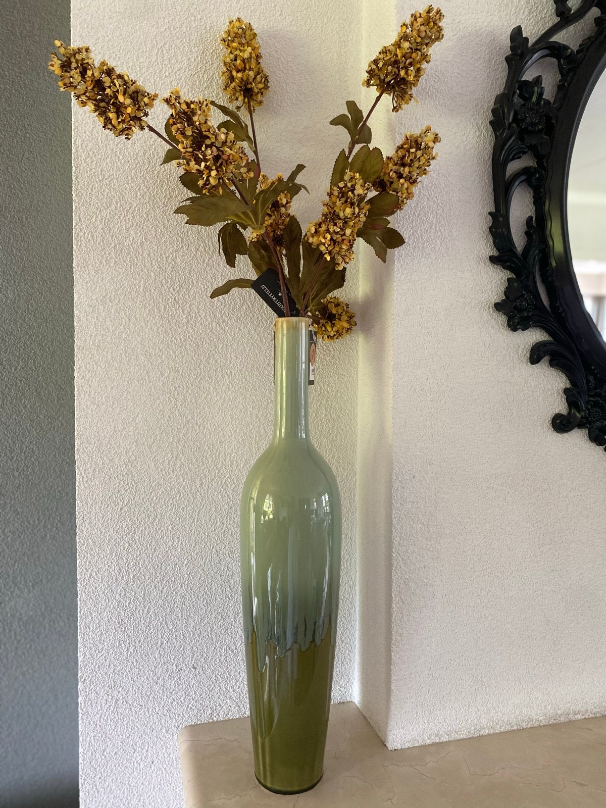 Countryfield vaas met kunstbloemen - Nieuw, Ophalen, Nieuw, Inclusief decoratie, Groen