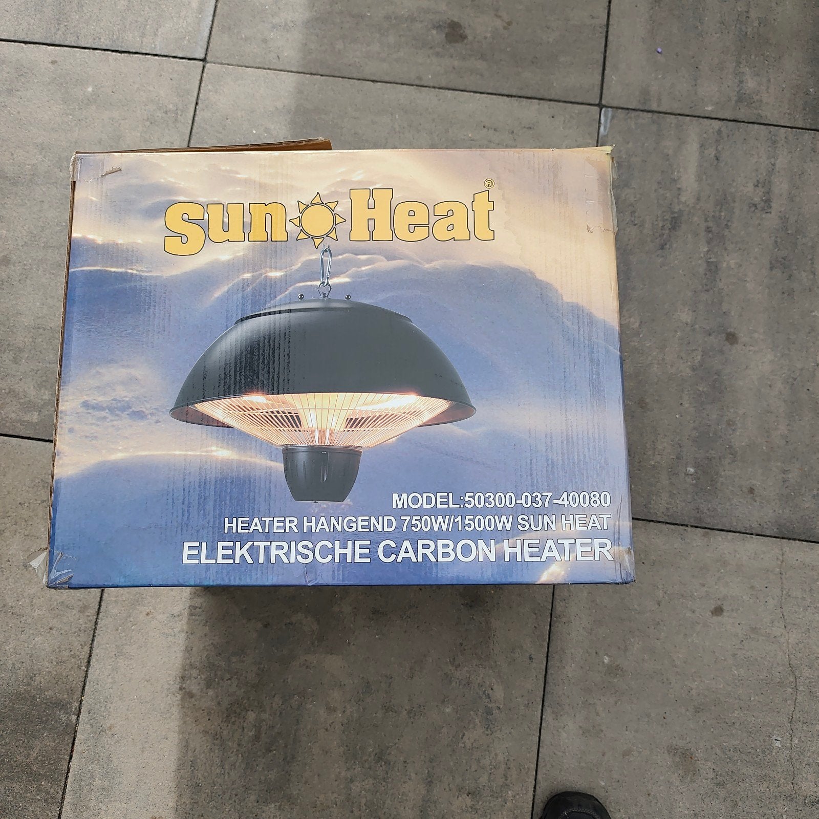 Sun Heat Hangende Elektrische Carbon Heater 750W/1500W, Ophalen, Zo goed als nieuw, Elektrisch, Plafond