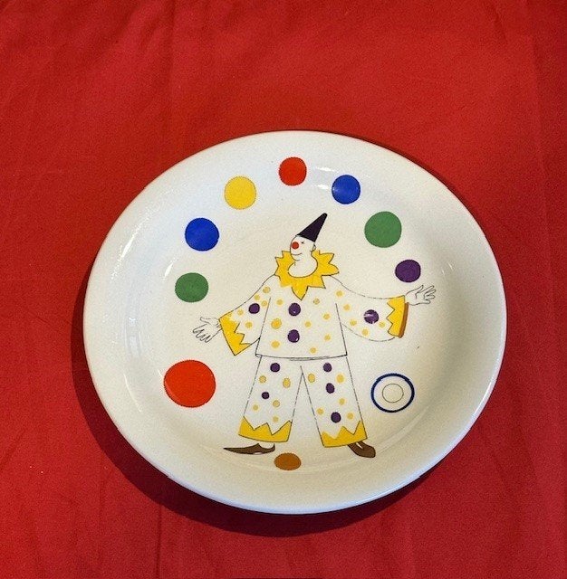 Rorstrand Cirkus/Pajas kinder ontbijtbordje jongleur clown, Huis en Inrichting, Keuken | Servies, Ophalen, Gebruikt, Bord(en)