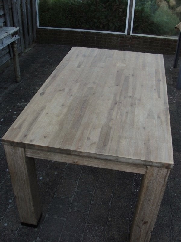 tafel 160 x 90 cm massief hout, Huis en Inrichting, Ophalen, Gebruikt, 50 tot 100 cm, 150 tot 200 cm