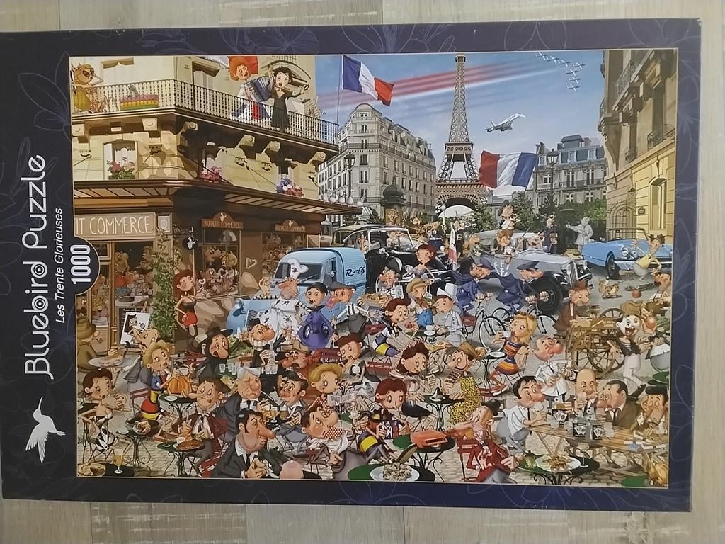Bluebird comic legpuzzel 1000st Les trente Glorieuses, Ophalen, 500 t/m 1500 stukjes, Zo goed als nieuw, Legpuzzel