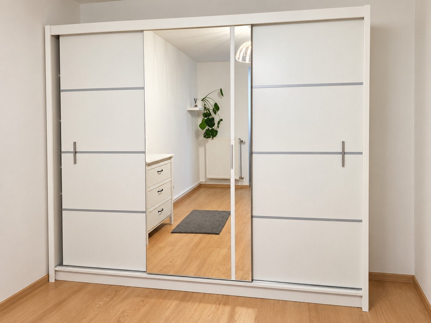 Grote kledingkast met spiegel, 250x215 cm, Ophalen