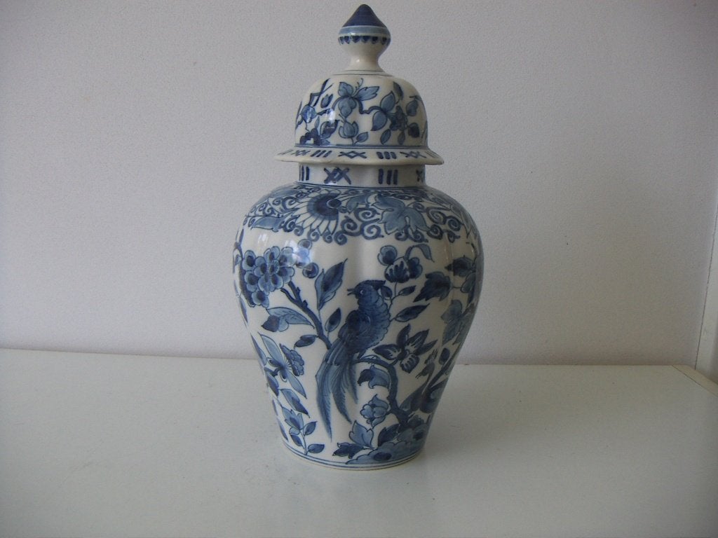 Makkum Tichelaar keramiek deksel vaas jr.1940-1960., Ophalen of Verzenden