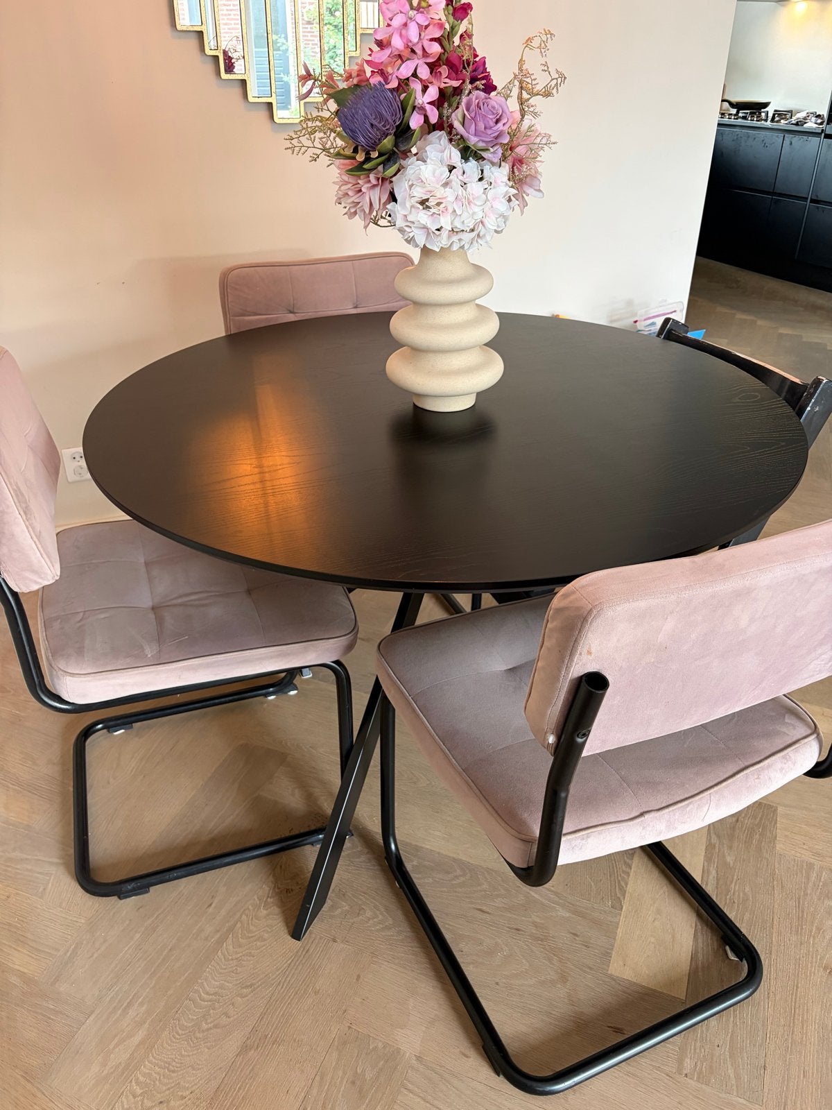 Woood eettafel Bruno - Rond 120cm, 100 tot 150 cm, Rond, Ophalen of Verzenden, Zo goed als nieuw