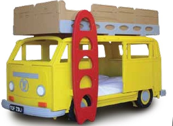 Kinderbed Bay Camper Van stapelbed - Limited Edition, Ophalen, Gebruikt, Tweepersoons, Overige maten