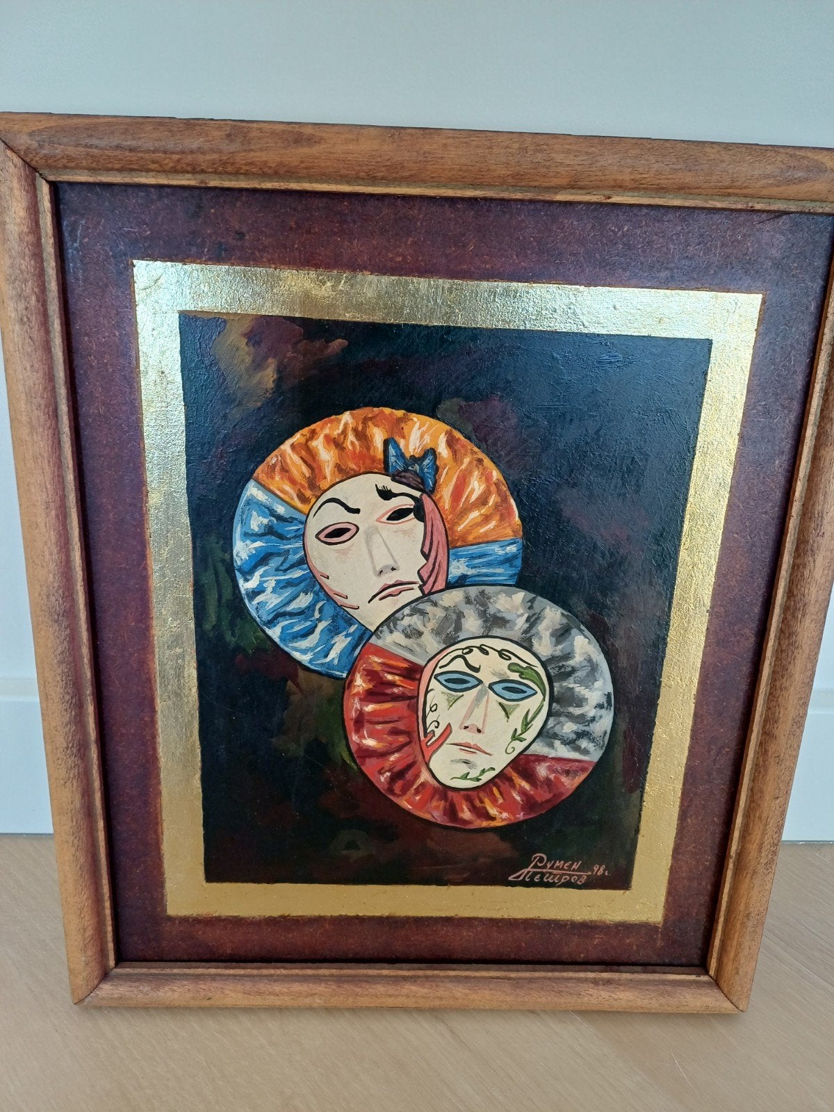 Olieverf Schilderij Pierrot - Gesigneerd Ruben Lefterov, Antiek en Kunst, Kunst | Schilderijen | Klassiek, Ophalen, Origineel werk