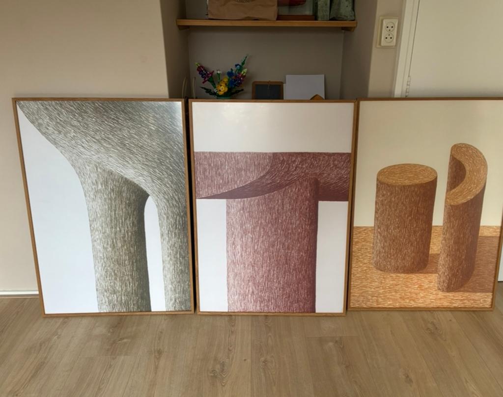 3 mooie lijsten met posters, Huis en Inrichting, Woonaccessoires | Lijsten, Ophalen, Zo goed als nieuw, 75 cm of meer, 50 tot 75 cm