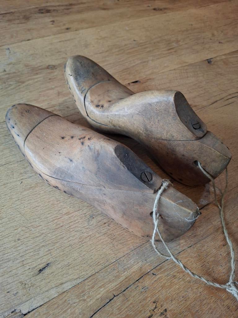 Antieke houten schoenleesten - Decoratief paar, Ophalen of Verzenden