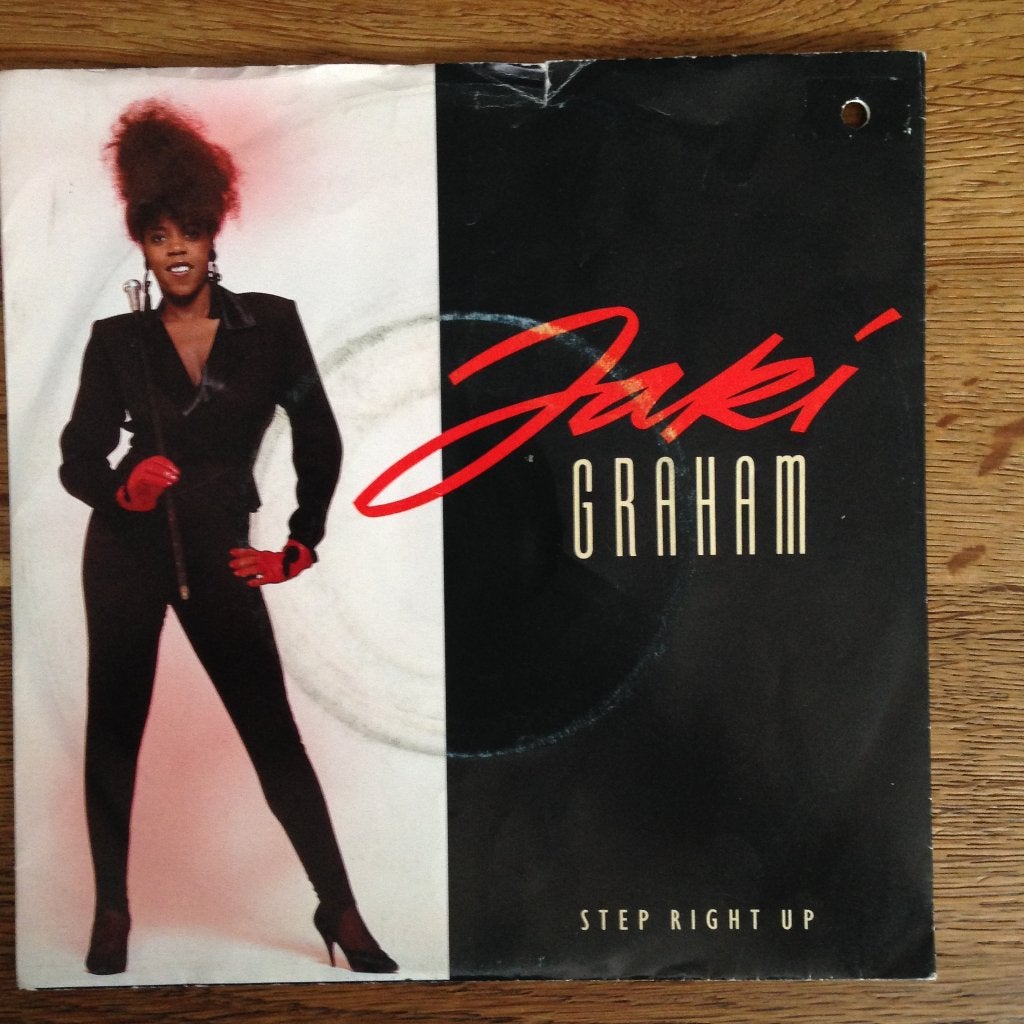 Jaki Graham Step Right Up 7" FH disco funk soul electro 80s, Gebruikt, 7 inch, Ophalen of Verzenden, Dance en House