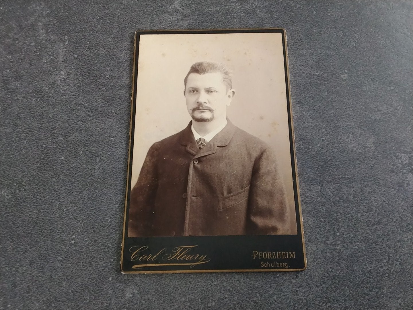 Kabinetfoto C Fleury Pforzheim Heer ca 1900, Gebruikt, Foto, Ophalen of Verzenden, Voor 1940