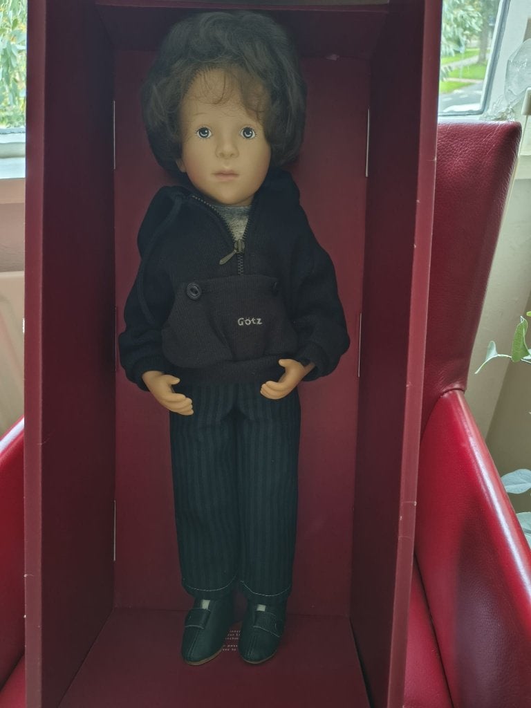 Götz-jongenspop "Julius", Sylvia Natterer 1998  50cm, Ophalen of Verzenden, Zo goed als nieuw, Pop