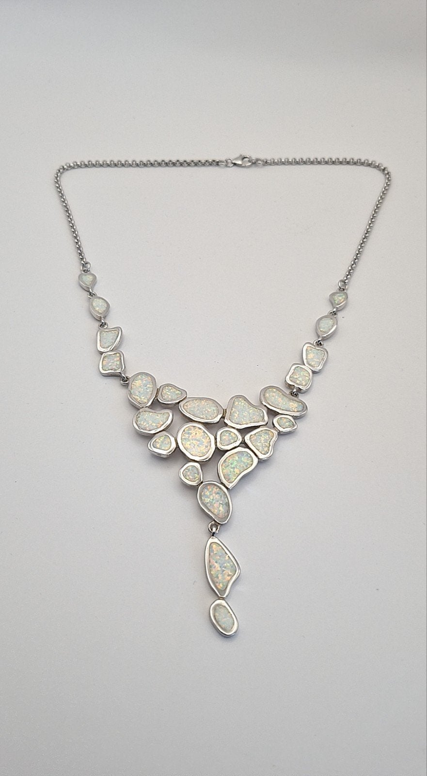 zilveren 925 collier met opaal, Sieraden, Tassen en Uiterlijk, Ophalen of Verzenden, Nieuw, Zilver, Zilver