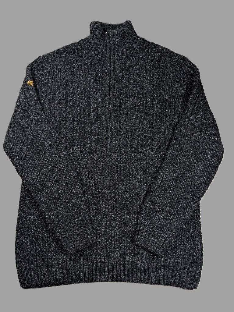 Superdry gebreide trui | M | rits | schipperstrui | ZGAN, Kleding | Heren, Maat 48/50 (M), Ophalen of Verzenden, Zo goed als nieuw